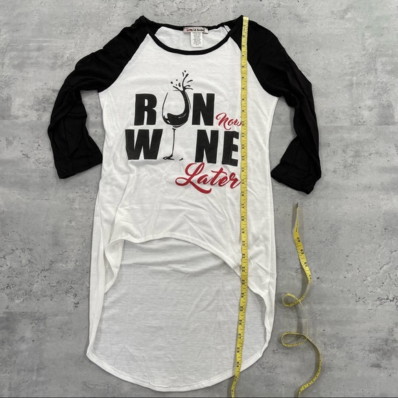 Run Now Wine Later print raglan t-shirt - Picture 4 of 6